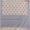 Banarasi kota saree cream and grey with thread woven buttas and thread woven border