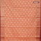 Banarasi kota saree peach orange and red with floral zari woven buttas and floral zari woven border