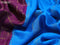 Pure mysore silk saree purple and cs blue with allover zari checked pattern and zari woven border