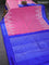 Pochampally silk saree magenta pink and blue with plain body and printed border