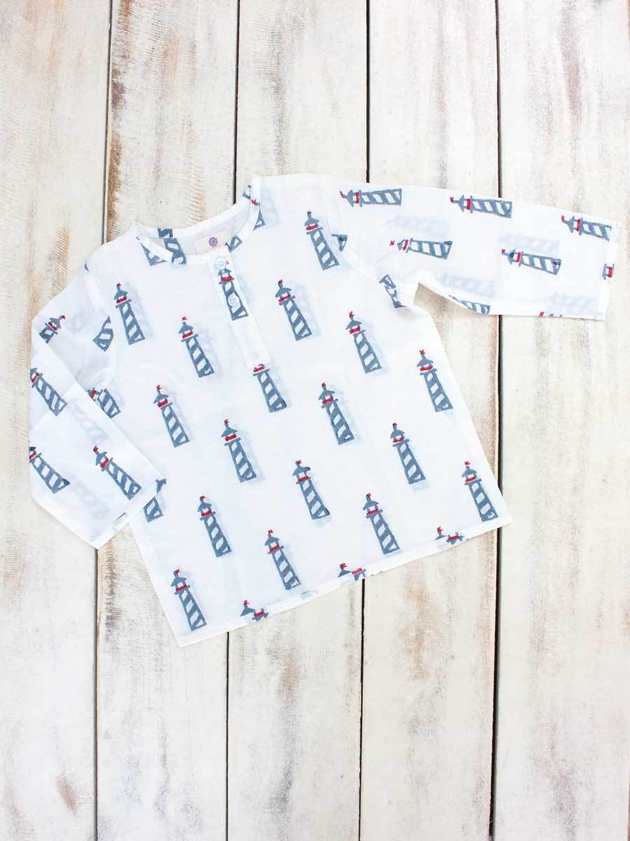 Lighthouse Magic Organic Cotton Block Printed Kurta