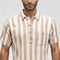 Cotton Striped Polo Neck Shirt