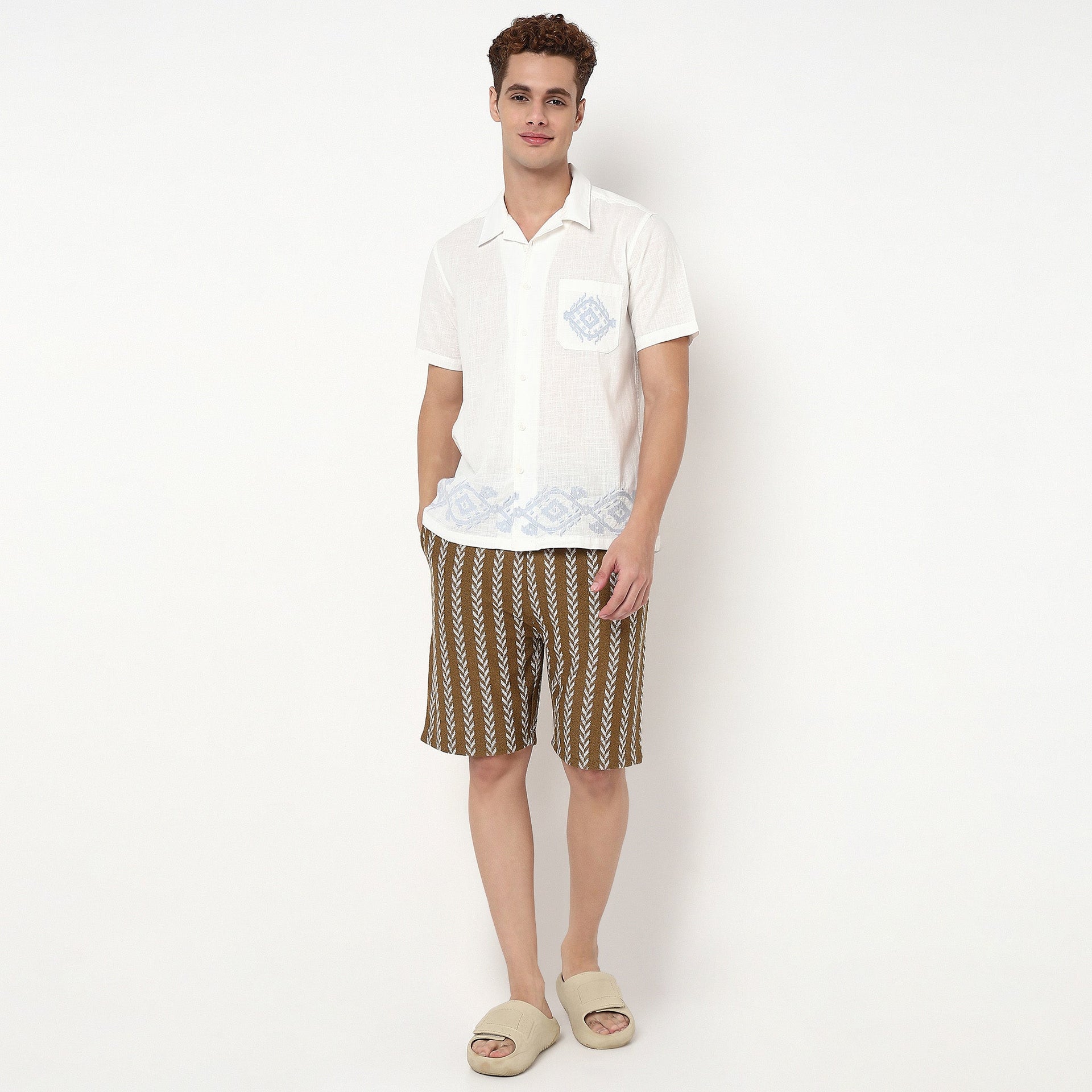 Cotton Cuban Embroidered Shirt