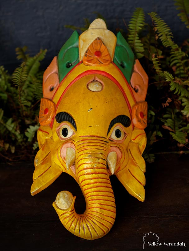 Himalayan Wooden Protecting Ganesha Mask