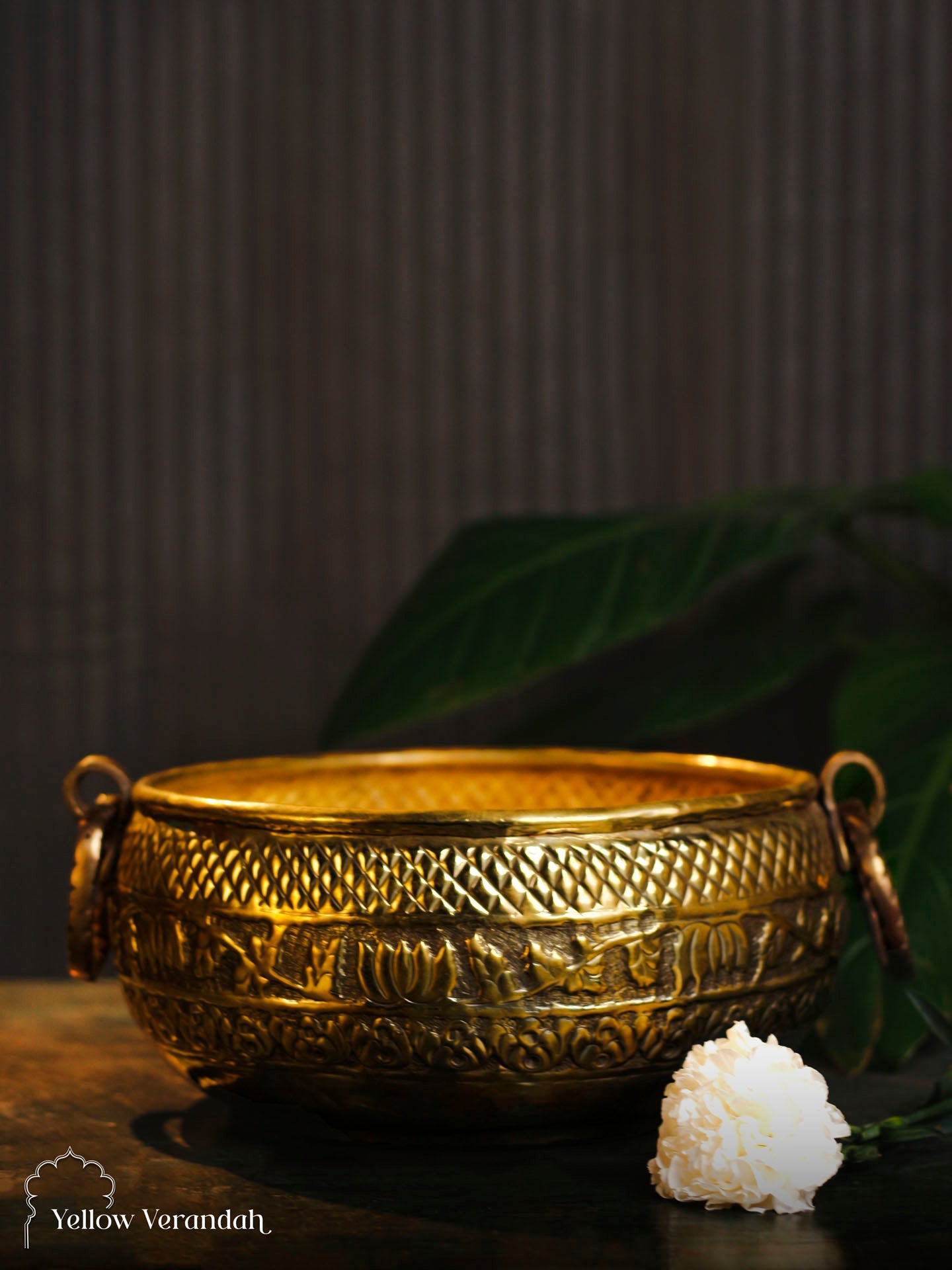 Vintage Brass Carving Bowl