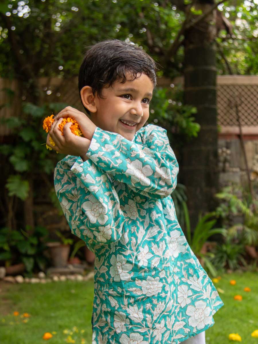 Floral Organic Cotton Long Kurta