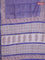 Chanderi bagru saree blue with floral butta prints and small zari woven border