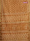 Chanderi bagru saree mustard yellow with allover ikat prints and maheshwari border