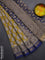 Chanderi bagru saree yellow and blue with allover butta prints and maheshwari border