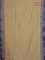 Chanderi bagru saree yellow and blue with allover butta prints and maheshwari border