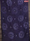 Chanderi bagru saree navy blue with shibori prints and maheshwari border