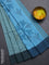 Bengal soft cotton saree teal green and light blue with allover butta weaves and simple border