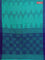 Bengal soft cotton saree teal blue and navy blue with allover weaves and simple border
