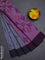 Bengal soft cotton saree violet and grey with allover weaves and simple border