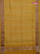Chanderi silk cotton saree mustard yellow with allover prints and banarasi style border