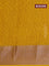 Chanderi silk cotton saree mustard yellow with allover prints and banarasi style border