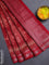 Chanderi silk cotton saree maroon with allover prints and silver zari woven border
