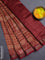 Chanderi silk cotton saree maroon with allover prints and banarasi style border