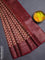 Chanderi silk cotton saree maroon with allover prints and banarasi style border