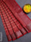 Chanderi silk cotton saree maroon with allover zig zag prints and banarasi style border