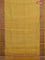 Chanderi silk cotton saree mustard yellow with allover prints and banarasi style border