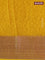 Chanderi silk cotton saree mustard yellow with allover prints and banarasi style border