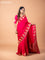 Banarasi crepe saree pink with stripes pattern and mirror work & banarasi style border