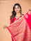Banarasi crepe saree pink with stripes pattern and mirror work & banarasi style border