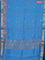 Assam silk saree blue shade with allover zari weaves & floral embroidery work buttas and zari woven border