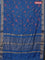 Assam silk saree cs blue with zari buttas & embroidery work and zari woven border