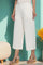 Off White Solid Cotton Flax Culottes in Calf Length