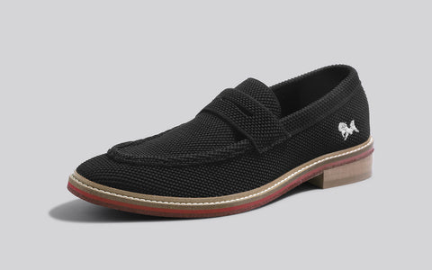 Block Heel Loafers : Black