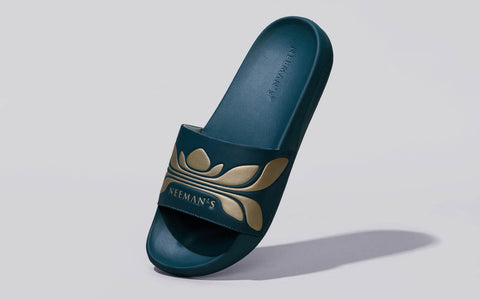 Breather Slides (Women Exclusive) : Teal-Gold