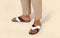 Cork Cross Strap Sandals : White and black