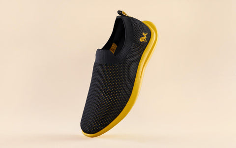 Spotlight Slip Ons : Hale Black / Yellow Sole