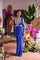 Blue Crepe Drape Saree With Embroidery Blouse