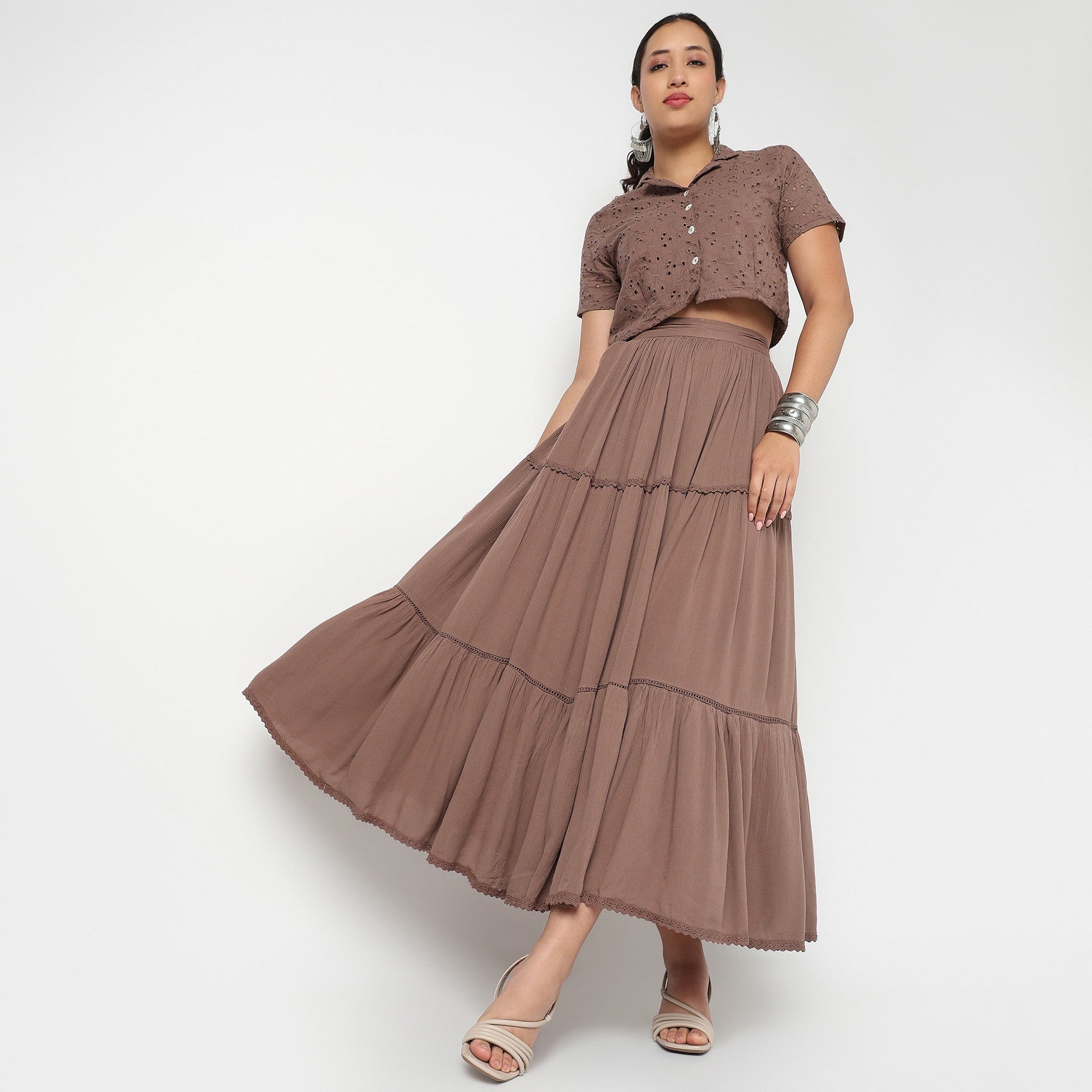 Tiered High Rise Coord Skirt