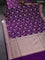 Banarasi uppada silk saree purple with allover silver & gold zari woven floral brocade weaves and zari woven border