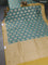 Banarasi silk cotton saree teal green shade and yellow shade with allover thread & zari woven butta weaves and woven border