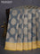 Banarasi tissue silk cotton saree grey and mustard yellow with allover thread & zari woven butta weaves and woven border