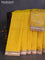 Banarasi tissue saree yellow with zari stripes pattern and lace work border