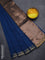 Bengal soft cotton saree cs blue with plain body and zari woven border