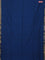 Bengal soft cotton saree cs blue with plain body and zari woven border