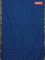 Bengal soft cotton saree cs blue with plain body and zari woven border