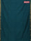 Bengal soft cotton saree peacock green with plain body and zari woven border