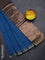 Bengal soft cotton saree cs blue with plain body and zari woven border