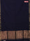 Bengal soft cotton saree navy blue with plain body and zari woven border