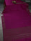 Chiniya silk saree pink and deep jamun with plain body and woven border