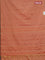Arani semi silk saree rust shade with allover silver zari weaves in borderless style