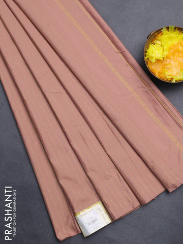 Arani semi silk saree pastel brown with allover silver zari weaves in borderless style